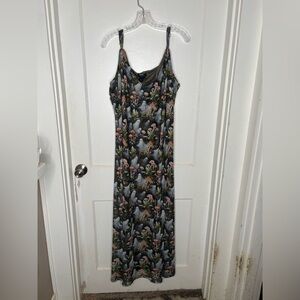 Thorn and Fable maxi dress with ghosts and mushrooms